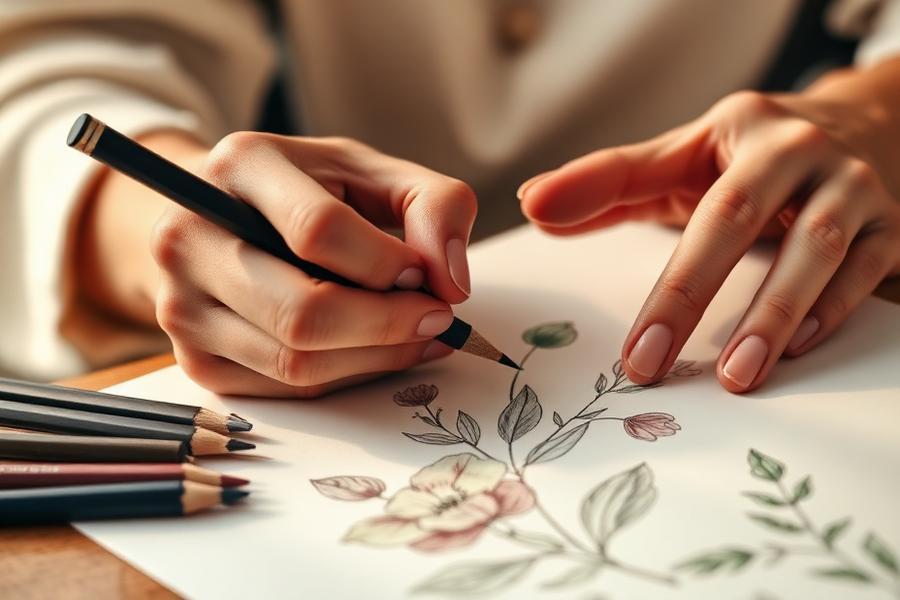 Five shading techniques for botanical coloring pages